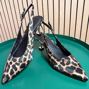 Katy Perry Leopard Print Oceanview Pointed Toe Slingback Pumps (Size 8, NEW)